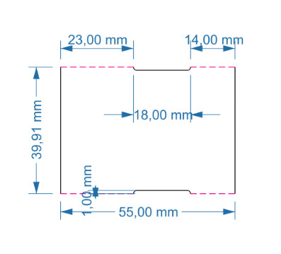 Polccímke 40x55mm Hőpapír Prémium Kartoncímke PIROS 600db/tek.