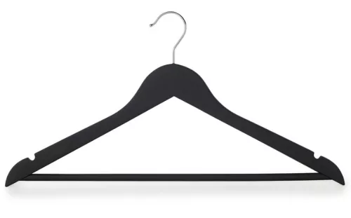 Umeraș din lemn cu crestături pentru fustă, negru (44 cm)