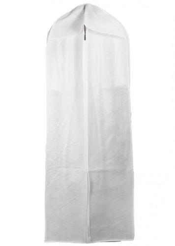Hușă pentru rochii de mireasă,  albă ca zăpada, 180x70x22 cm burduf lateral si bază