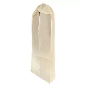   Hușă pentru rochii de mireasă/rochii de seară, albă ca zăpada, 180x70x22 cm burduf lateral si bază cu bordura neagra