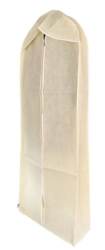 Hușă pentru rochii de mireasă/rochii de seară, albă ca zăpada, 180x70x22 cm burduf lateral si bază cu bordura neagra