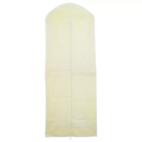 Hușă pentru rochii de mireasă/rochii de seară, albă ca zăpada, 180x70x22 cm burduf lateral si bază cu bordura neagra