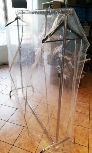Husă protecție pentru suport umerașe, Transparent, 122x50x160 cm