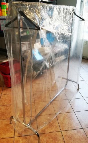 Husă protecție pentru suport umerașe, Transparent, 122x50x160 cm