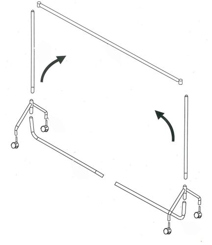 122cm stender metalic profesional de umerașe pentru haine, culoare neagră