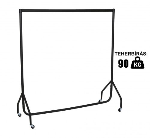 122cm stender metalic profesional de umerașe pentru haine, culoare neagră