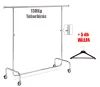150cm stender metalic profesional de umerașe pentru haine, roțile pot fi frânate.