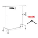 150cm stender metalic profesional de umerașe pentru haine, roțile pot fi frânate.