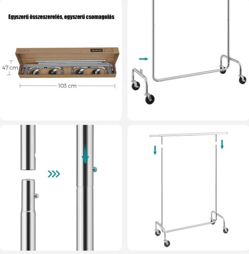 100cm stender dublu metalic profesional de umerașe pentru haine
