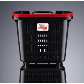   Troller, 38 litri, rosu, din plastic, cu manere de culoare neagra