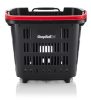 Troller, 38 litri, rosu, din plastic, cu manere de culoare neagra
