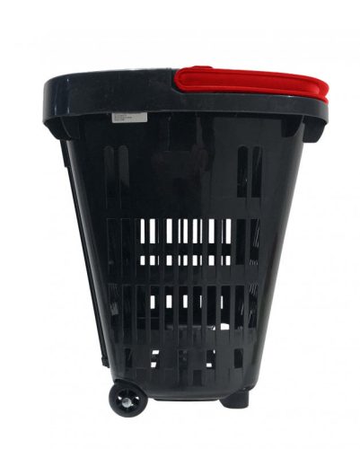 Troller, 38 litri, rosu, din plastic, cu manere de culoare neagra