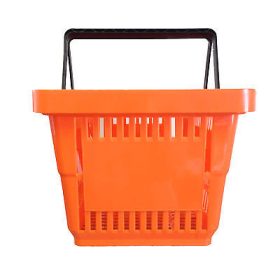   Cos de cumparaturi, 22 litri, portocaliu, din plastic, de mana