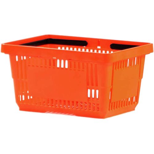 Cos de cumparaturi, 22 litri, portocaliu, din plastic, de mana