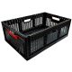 Lada depozitare, din plastic, 46 L, pliabila, neagra