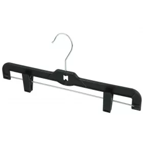  36cm Umerase din Plastic cu Cleme, Culoare Negru - Umeraș tip SUA