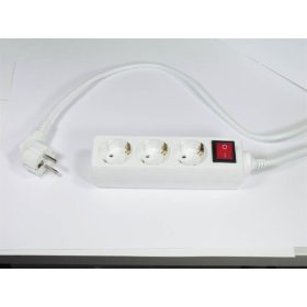   Elosztósor, 3 csatlakozóaljzat, 1,5 m kábelhosszúság, kapcsolóval